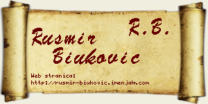 Rusmir Biuković vizit kartica